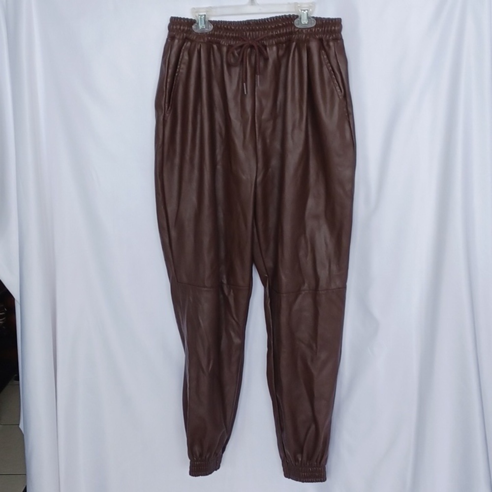 Streetwear Society Faux Leather Joggers, Jr Sz L, Womens Sz M